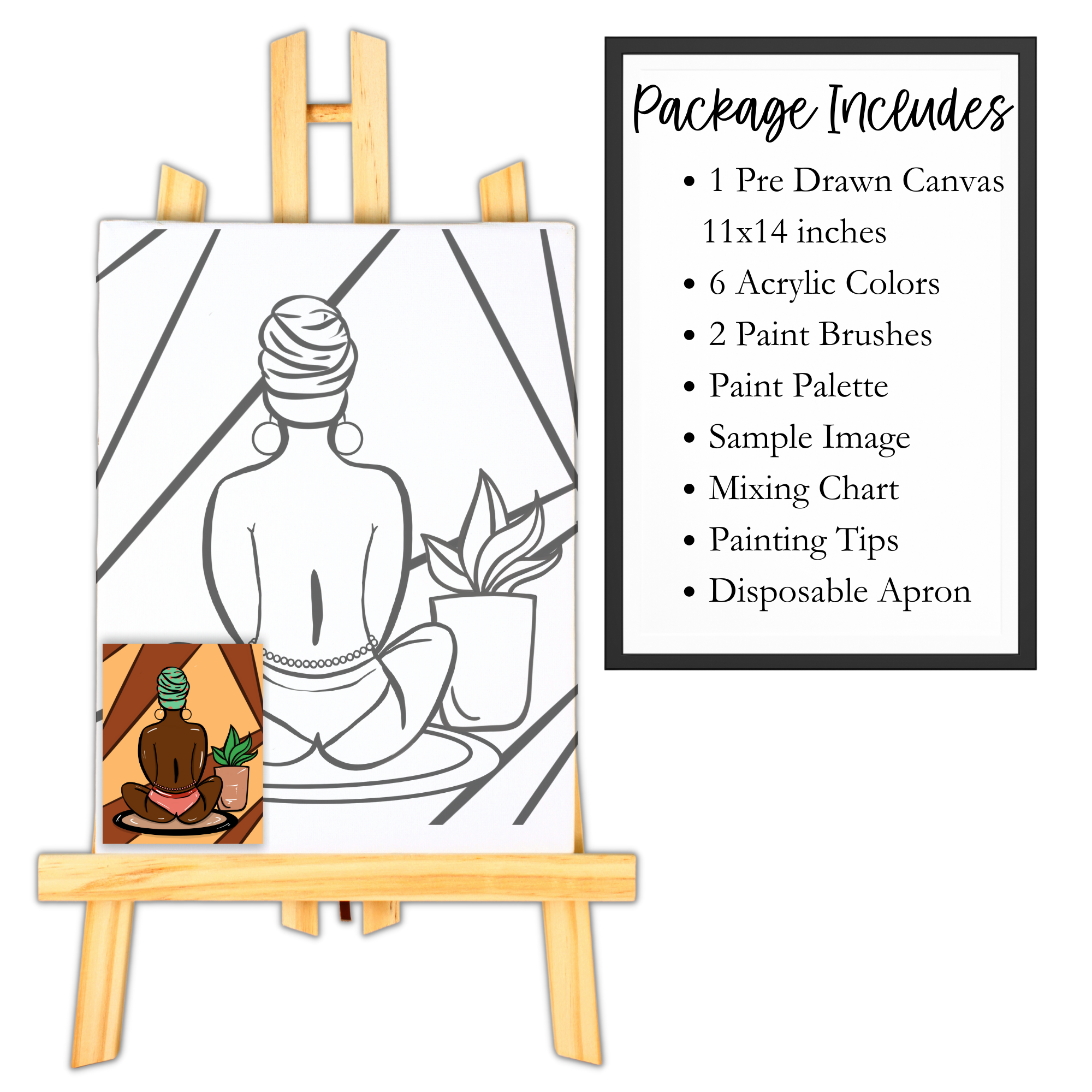 2 Pack Canvas Painting Kits Pre Drawn Canvas for Painting for