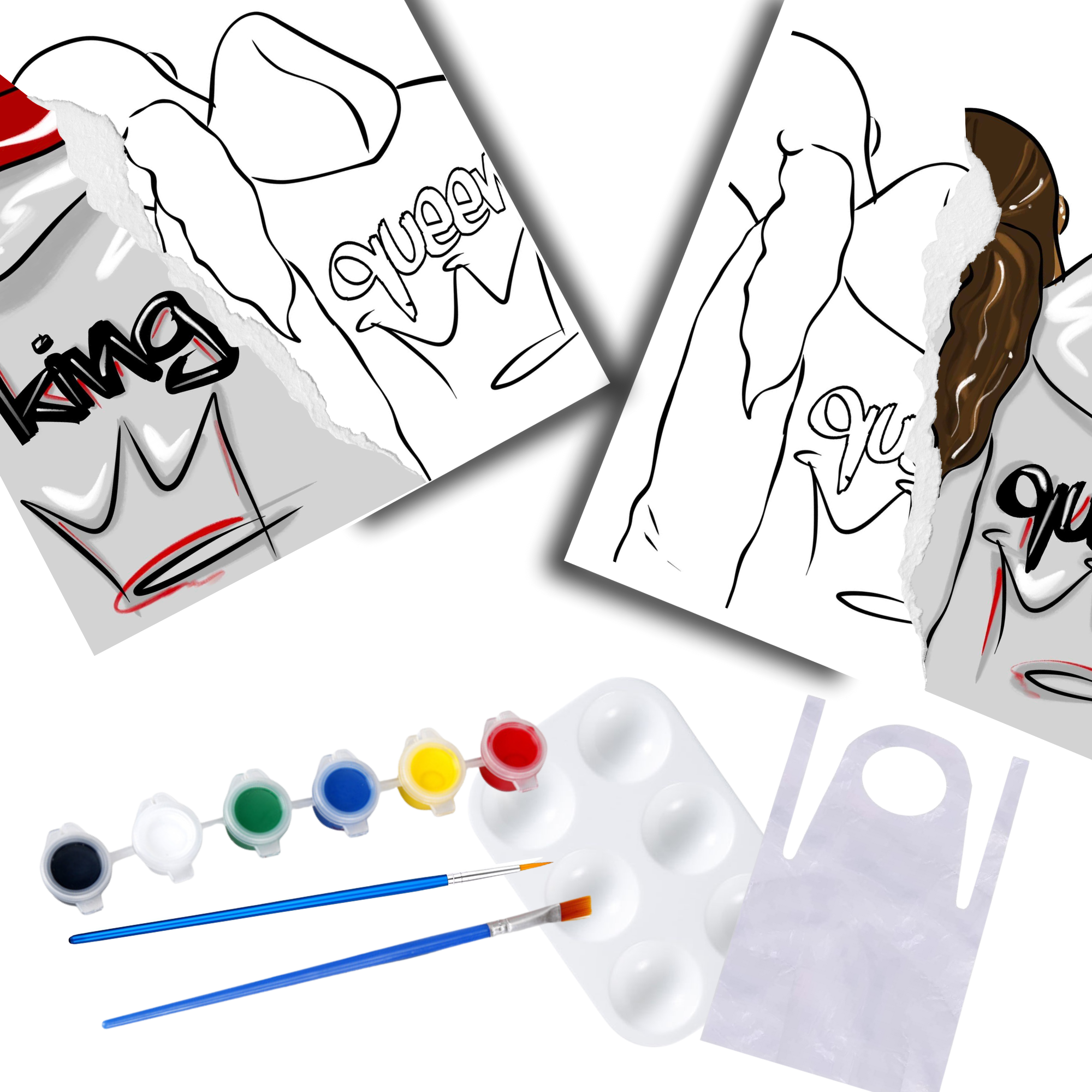 King/queen Crown/couples/date Night Paint Kit,valentines Paint/diy