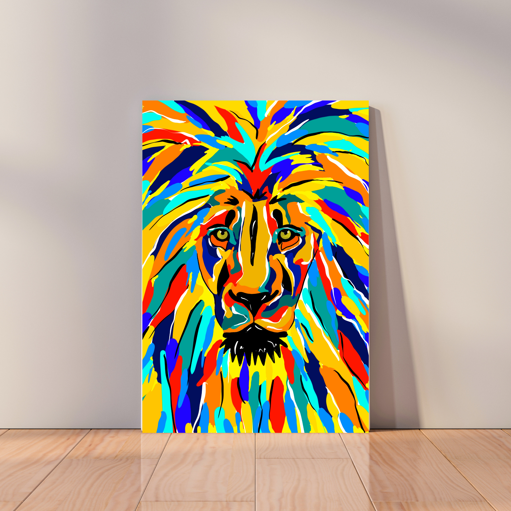 Colorful Lion - Paint by Numbers Kit for Adults DIY Oil Painting Kit on  Canvas