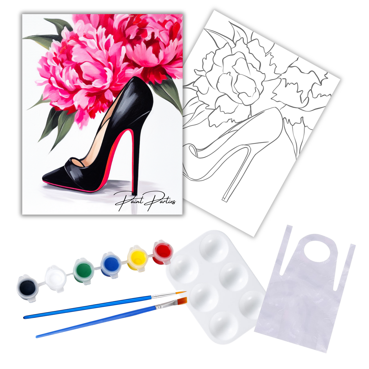 Pink Flower Pumps DIY Painting Kit