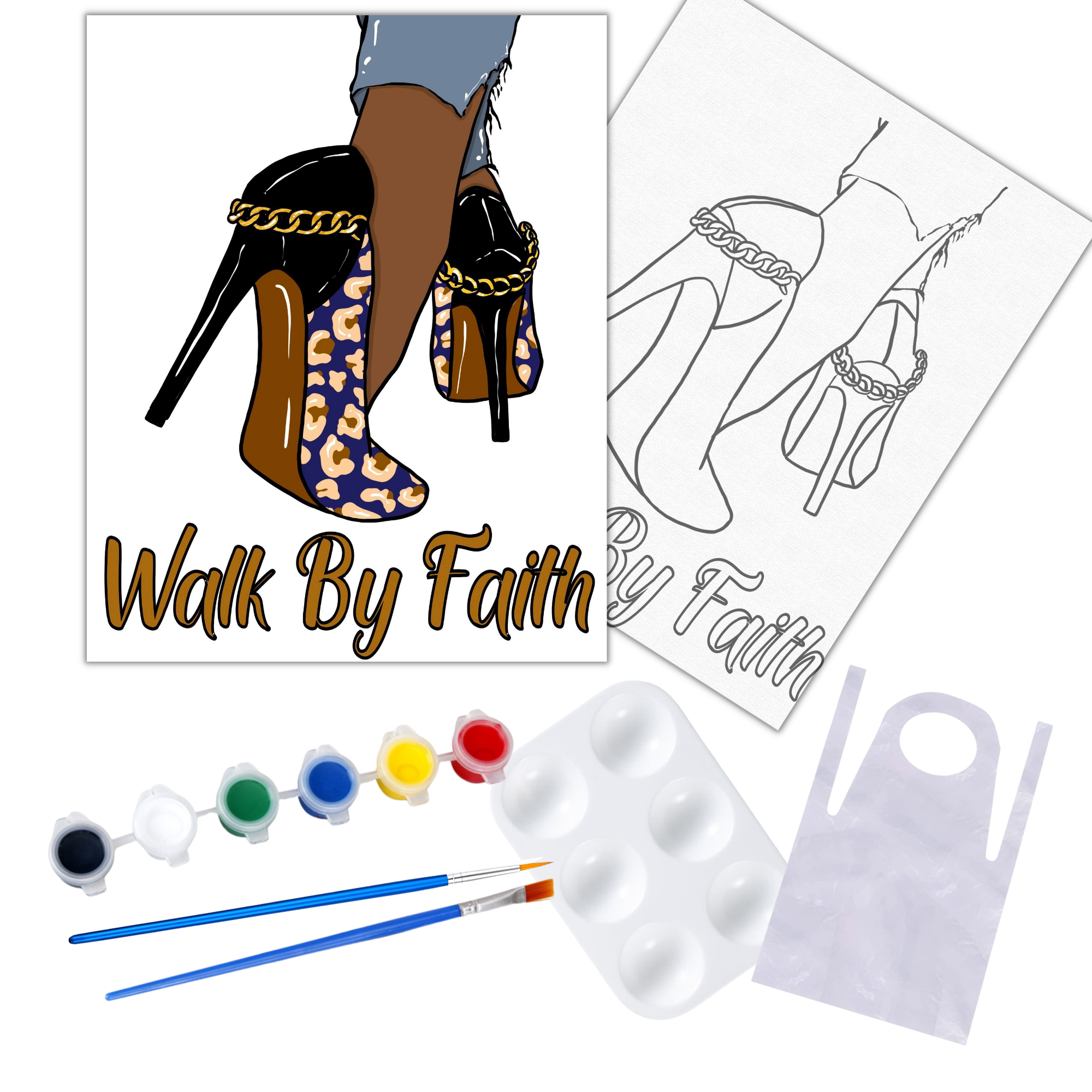 DIY Paint Party Kit - 11x14 Canvas - Walk by Faith